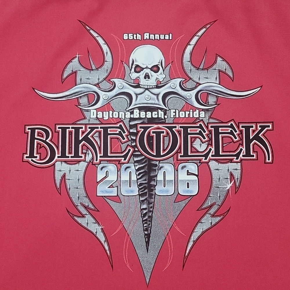 Biker Design 2006 65th Annual Bike Week Daytona Beach Florida Button Up